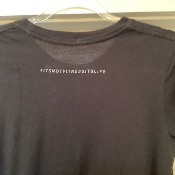 Equinox Shirt Women's Black Graphic Logo Crew Neck Short Sleeve Stretch, Size S - Picture 8 of 11